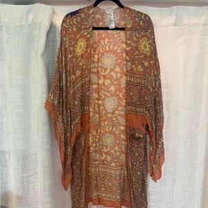Free People Peach and Cream Kimono